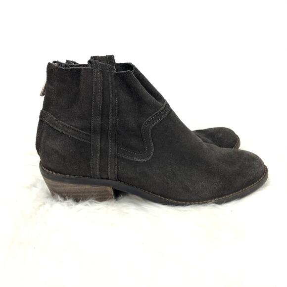 Dolce Vita 7.5 Womens Charcoal Suede Heeled Ankle Boots - Picture 2 of 8